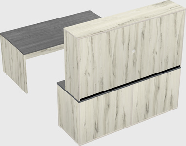 Parallel desk with credenza