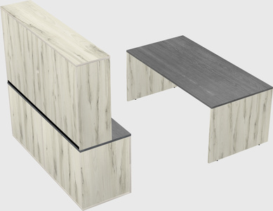 Parallel desk with credenza