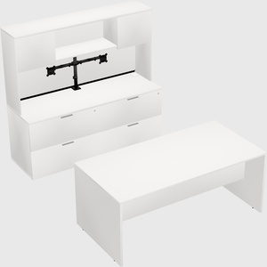 Parallel desk with credenza