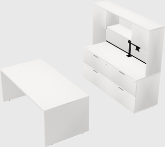 Parallel desk with credenza