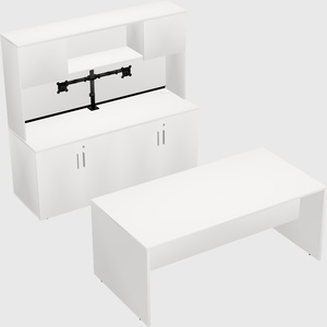 Parallel desk with credenza