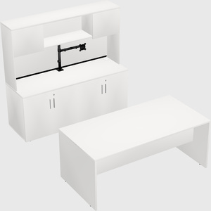 Parallel desk with credenza