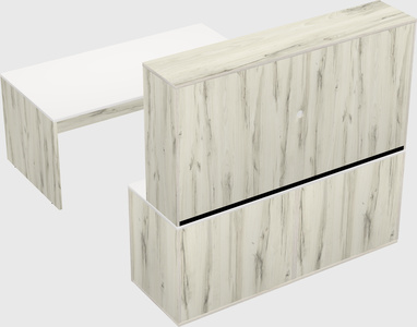 Parallel desk with credenza