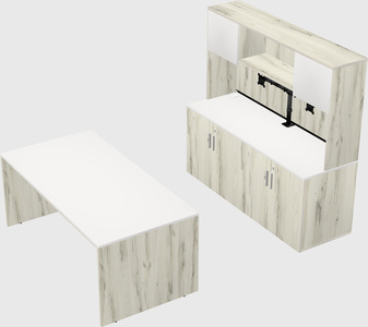 Parallel desk with credenza