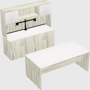 Parallel desk with credenza