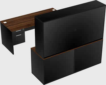 Parallel desk with credenza