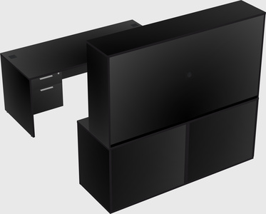 Parallel desk with credenza
