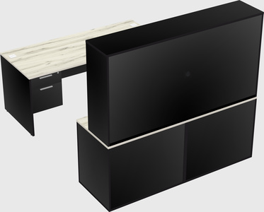 Parallel desk with credenza