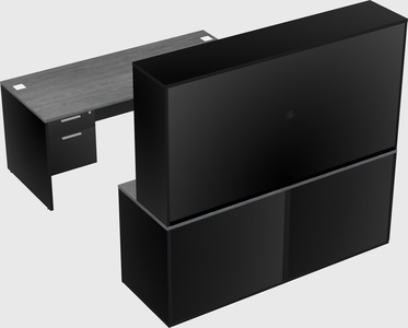 Parallel desk with credenza
