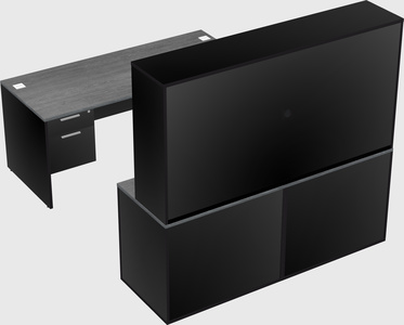 Parallel desk with credenza