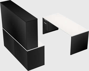 Parallel desk with credenza