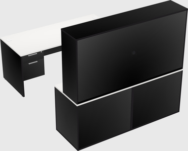 Parallel desk with credenza
