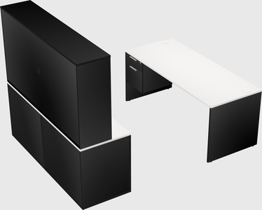Parallel desk with credenza