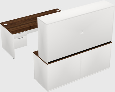 Parallel desk with credenza
