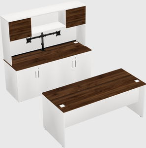 Parallel desk with credenza
