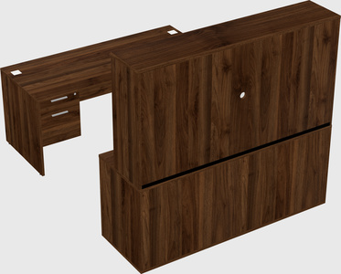 Parallel desk with credenza