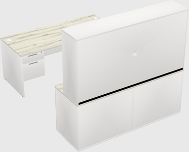Parallel desk with credenza