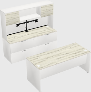 Parallel desk with credenza