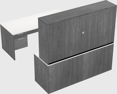 Parallel desk with credenza