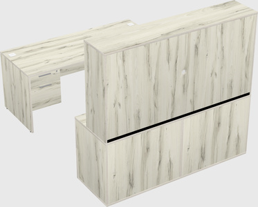 Parallel desk with credenza
