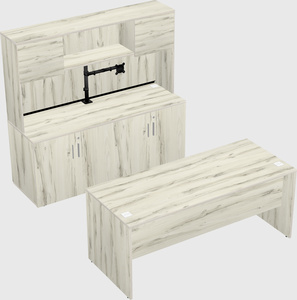 Parallel desk with credenza