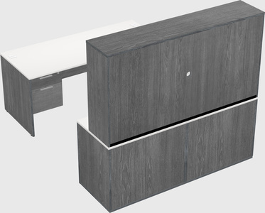 Parallel desk with credenza