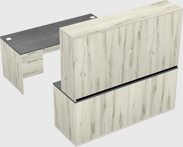 Parallel desk with credenza
