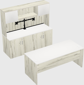 Parallel desk with credenza