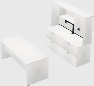 Parallel desk with credenza