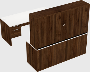 Parallel desk with credenza