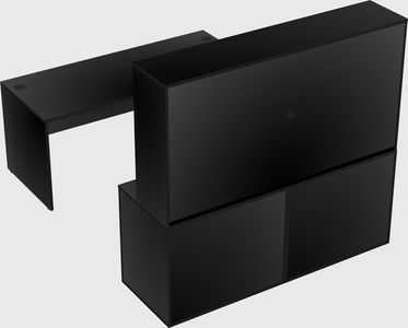 Parallel desk with credenza