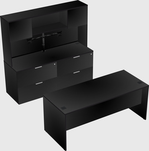 Parallel desk with credenza