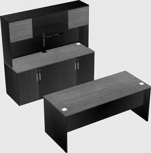Parallel desk with credenza