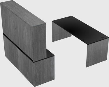 Parallel desk with credenza