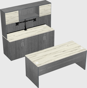 Parallel desk with credenza