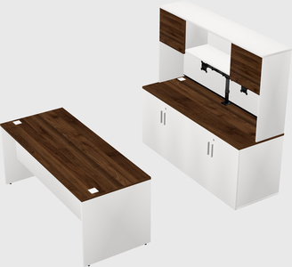 Parallel desk with credenza