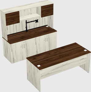 Parallel desk with credenza