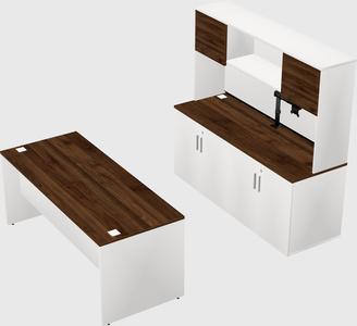 Parallel desk with credenza