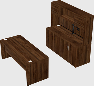 Parallel desk with credenza
