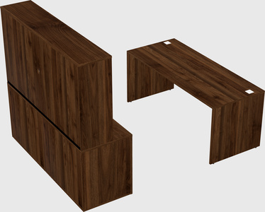 Parallel desk with credenza