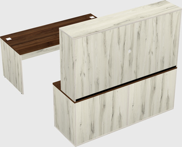 Parallel desk with credenza