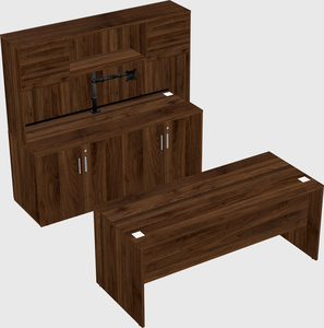 Parallel desk with credenza