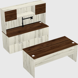 Parallel desk with credenza