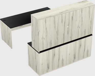 Parallel desk with credenza