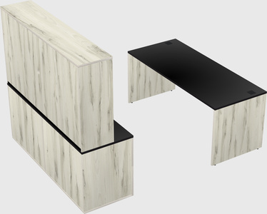 Parallel desk with credenza