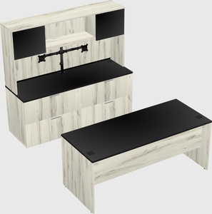 Parallel desk with credenza