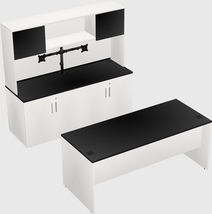 Parallel desk with credenza