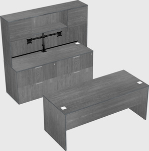 Parallel desk with credenza