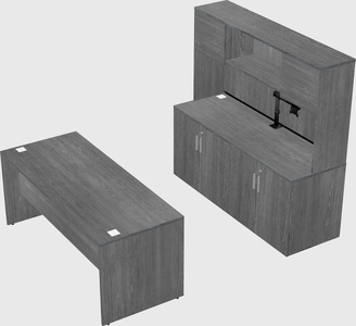 Parallel desk with credenza
