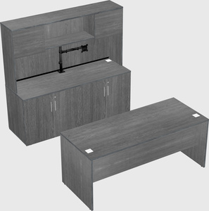 Parallel desk with credenza